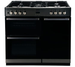 Belling DB4 90DFT Dual Fuel Range Cooker - Black & Stainless Steel